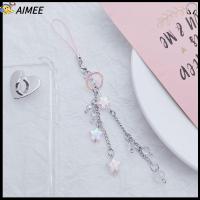 AIMEE 2pcs แมงกะพรุนแมงกะพรุนแมงกะพรุน ห่วงโซ่โทรศัพท์มือถือ Y2K ลูกปัดประดับลูกปัด สายคล้องโทรศัพท์ หวานหวานแหววว ดาวดาวดาว จี้ห้อยโทรศัพท์ โทรศัพท์มือถือสำหรับมือถือ