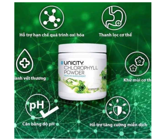 Bột uống diệp lục unicity super chlorophyll powder health supplement hũ-92g - ảnh sản phẩm 1