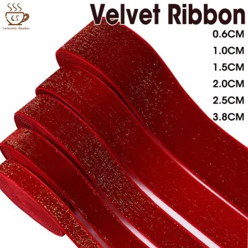 Velvet Ribbon Glitter, 9mm Glitter Velvet Ribbon