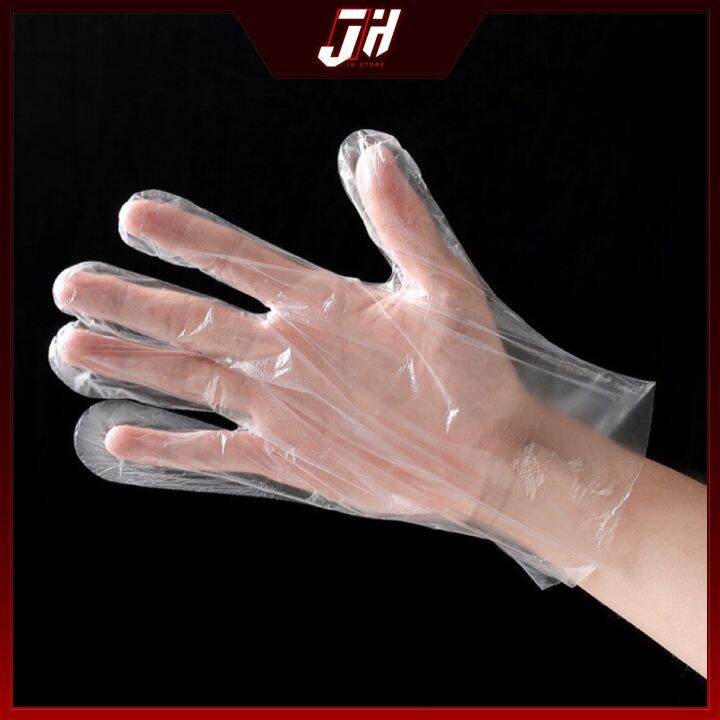 Disposable gloves / HDPE 1 PACK 100 PCS Plastic Disposable Gloves For Restaurant Kitchen Lazada