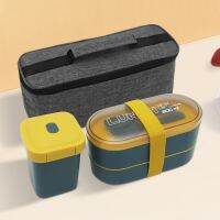 hot【cw】 New Layer Material With Fork and Microwave Bento Boxes Dinnerware Set Food Storage