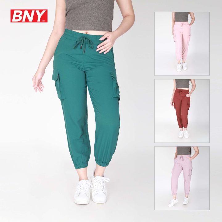 BNY LADIES' CARGO JOGGER COLORED NON STRETCH PANTS (161) | Lazada PH