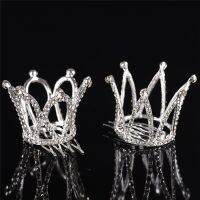 Girls Mini Crystal Crown Tiara Hair Combs Clear Stone Small Tiara Hair Accessories Jewelry