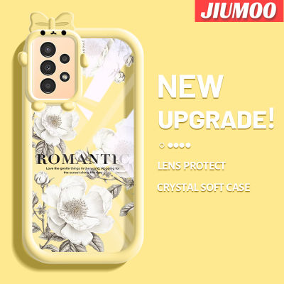 JIUMOO เคสปลอกสำหรับ Samsung A13 5G เคส A04s การ์ตูนเคสโทรศัพท์โปร่งใสสีสันสดใสลายดอกไม้โรแมนติกเคสซิลิโคนนิ่มกันกระแทกใหม่เคสเลนส์กล้องถ่ายรูปมอนสเตอร์ตัวเล็ก