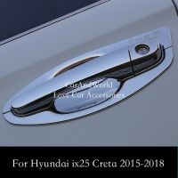 ที่ตัดมือจับประตูสำหรับ HYUNDAI Ix25 Creta 2015-2019อุปกรณ์ตกแต่งรถทำจากโครเมียม ABS