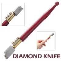 ▪┇☸ Diamond Glass Cutter 17mm Diamond Tipped Glass Sharp Knife With Wooden Handle Pencil Window Glass Craft Diamond Cutting Tool