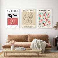 (ร้อน) บทคัดย่อ Matisse Line Coral Leaves Wall Art ภาพวาดผ้าใบ Nordic โปสเตอร์พิมพ์ภาพโมเดิร์นสำหรับห้องนั่งเล่นตกแต่งบ้าน