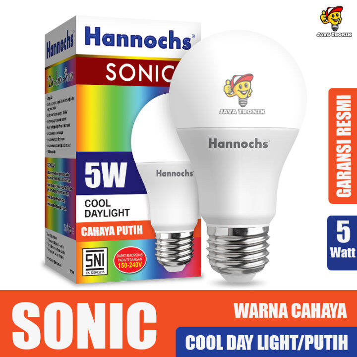 Bohlam Lampu Led Hannochs Sonic 5 Watt Cool Daylight Bolam Rumah 5w