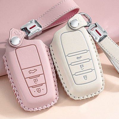 สำหรับ Toyota Corolla Camry WILDLANDER CHR Rav4 n ของแท้หนังรถ Remote Key Case ผู้ถือพวงกุญแจสีชมพูอุปกรณ์เสริม