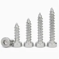 304 Stainless Steel Thin Head Hexagonal Socket Tapping Screw Cylinder Head Cup Head Low Flat Head Tapping Screw Bolt M2 M2.3 M2.6 M3 M4 M5