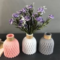 【LZ】✇♣◕  Vaso De Flor De Plástico Nórdico Pote De Cerâmica De Imitação Decoração De Cesta De Flor Branca Decoração De Casa De Casamento