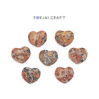 Leopard Skin Jasper Heart Beads ลูกปัดลีโอพาร์ดสกินแจสเปอร์หัวใจ 16mm