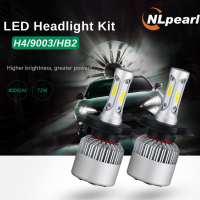 NLpearl 2 Pcs ไฟหน้ารถ LED โคมไฟ8000LM รถด้านหน้า360 Beam หลอดไฟ Auto H4/HB2/9003