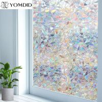 YOMDID 3D Rainbow Effect Window Films Privacy Decorative Film Anti-UV Non-Adhesive Static Cling Glass Sticker for Home Kitchen Window Sticker and Film