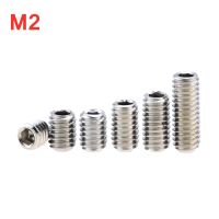 50PCS M2x2 12 3 5 6 8 10 Hexagon Hex Socket Set Screw Flat Point Allen Head Grub Screw Stainless Steel Headless Set Screw M2x2