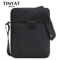 TINYAT Business Shoulder Bag For Men Work Canvas Husband Crossbody Bags Sling Bag Waterproof Man Shoulder Bag For 7.9 Ipad