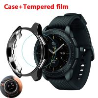 เคสสำหรับ Samsung Galaxy Watch 46มม. 42มม. กรอบเกียร์ S3ด้านหน้ากันชน Galss แบบนิ่มชุบอุปกรณ์เสริมสำหรับนาฬิกาอัจฉริยะเคสห่อหุ้ม