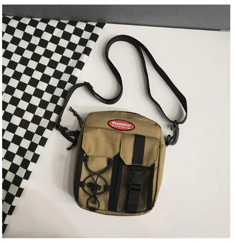 Street Mini Crossbody Bag Men's Hip Hop Small Messenger Bags Fashion Cell  Phone Flap Men Waterproof Oxford Shoulder Pack XA58C