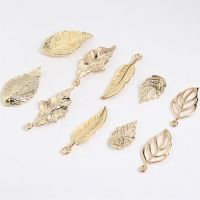 20pcs Leaf Charms Pendants Bracelet Findings KC Gold Color Alloy Metal Leaves Charms for Jewelry Making DIY Necklace Findings