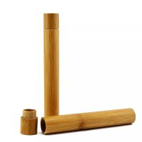 ZZOOI Bamboo Tube Eco Friendly Natural Bamboo Toothbrush Travel Case Natural Organic Biodegradable and 1pcs Bamboo Toothbrush