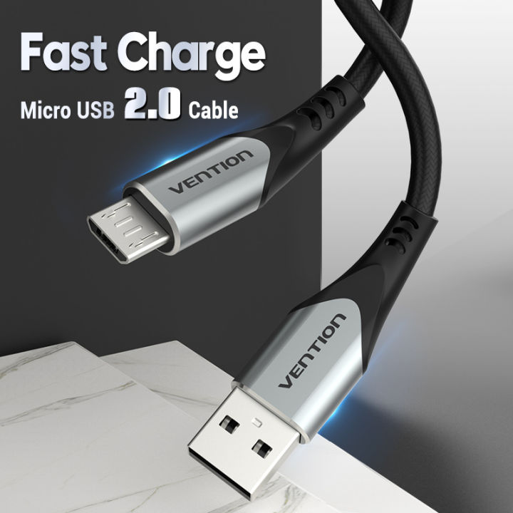 vention-usb-2-0-a-to-micro-b-data-amp-charger-cable-3a-สายชาร์จ-หรือเชื่อมต่อข้อมูล-usb-2-0-a-เป็น-micro-usb-สำหรับชาร์จโทรศัพท์-หรือเชื่อมต่อข้อมูลกับคอมพิวเตอร์