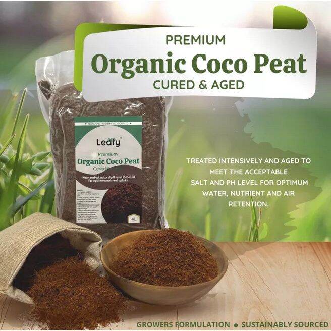 4L Leafy Organic Coco Peat Potting Mix to Improve Soil Aeration Cured ...