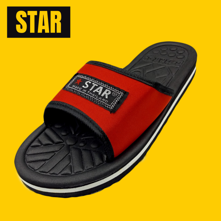sss-star-601-รองเท้าแตะผู้ชาย-ผู้หญิง-แบบสวม-เบา-ใส่สบาย-6-10-ดำ-แดง