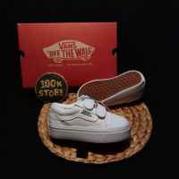 VANS รองเท้าแวนส์เด็ก / รองเท้าเด็ก ไซซ์ 16-35 / ตีนตุ๊กแก สีขาวล้วน / รับประกันรูปจริง