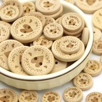 【YF】✜  50Pcs Wood Buttons Color Hand Made ClothesSewing Scrapbooking Gifts 15MM 20MM 25MM