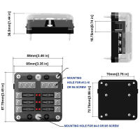 บล็อกกล่องเดินทางฟิวส์ขั้วใบมีด6ทางไฟ LED การกระจายไฟฟ้าในรถยนต์12V/24V