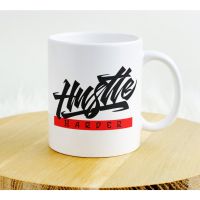 แก้วสร้างแรงบันดาลใจ Hustle เซรามิคแก้ว 400ml / 11oz พิมพ์ระเหิดแก้ว