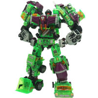 WEI JIANG 6 IN 1 NBK Devastator Toys kid Cool Transparent Transformation Robot KO GT Hook Crane Action Figure Model Toy