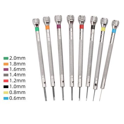 【lz】✧☞  High Carbon Steel Screwdrivers para relojoeiros relógio e óculos lâmina plana pequenas ferramentas de reparo chaves de fenda acessórios de reparo 0.6mm-2.0mm