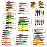 Pack of 68pcs Mixed Fishing Lure Set Kit Minnow Lures Crankbaits Artificial Hard Lure Bait Bass Carp Fishing Tackle