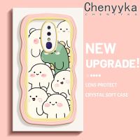 "Chenyyka สำหรับ OPPO F11 F11 Pro A9X A9 2019การ์ตูนน่ารักไดโนเสาร์รูปแบบใหม่สี Macaron Wave ขอบนุ่มกันกระแทกแบบใสเคสมือถือ Creative โปร่งใสลายกล้องถ่ายรูปปลอกซิลิกาเจลฝาครอบป้องกัน"