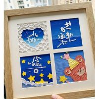 [COD] painting stick photo frame novice diy full set of materials dedicated solid four-grid grid for girlfriends and friends gifts wholesale