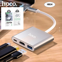 Hoco รุ่นHB14 Easy use Type-C adapter Type-C to USB3.0+HDMI+PD