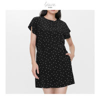 Shaka Leisure SS21 Polka Dot Mini Dress เดรสสั้นแขนในตัว คอกลม สาบกระดุมหน้า - DS-L210314