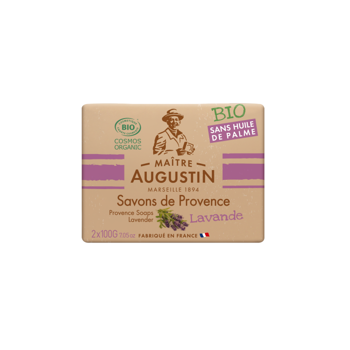 Maitre Augustin Provence Soap Lavender สบู่ออแกนิค โปรวองซ์ โซป ลาเวนเดอร์ กลิ่นลาเวนเดอร์ แพค 2 ก้อน (2*100 g)