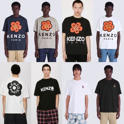 KENZOˉ Kenzo Takada Kenzo 23 Begonia Flower Men And Women Couple Models Casual Short-Sleeved T-Shirt Printed Cotton Tiger Head T-Shirt