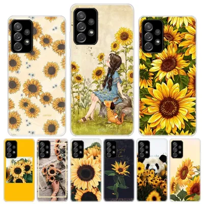 Beauty Yellow Sunflower Print Silicon Call Phone Case For Samsung Galaxy A72 A52 A71 A51 A32 A22 A12 A02S A31 A21S M21 M31S M51