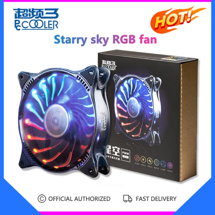 Pccooler Pc Sk Starry Sky Cm Computer Case Cooler Fans Quiet Rgb Led Magic Adjustable Mm