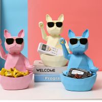 Fortune Statue Remote Control Multifunction Storage Box Resin Lucky Animal Sculpture Home Decoration