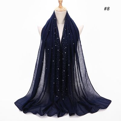 【YF】 MSL053 WOMEN CRYSTAL PEARL STUD CHIFFON HIJAB LUXURY HIJABS SCARF SHAWL