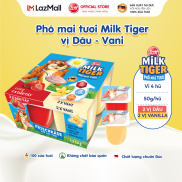 Phô mai tươi Zott Milk Tiger vị Dâu - Vani nhập khẩu từ Đức