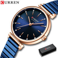 New CURRREN Brand Blue Casual Quartz Watch Women Stainless Steel Dress Watches Relogio Feminino Ladies Clock Hot Sale