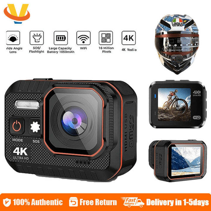 Action Camera 4K HD With Remote Control Screen Waterproof Sport Camera