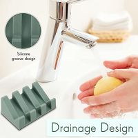 1PC Colorful Silicone Soap Tray Holder Flexible Soap Dish Plate Holder Portable Soap Box Container Storage For Bathroom Kitchen Soap Dishes