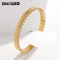 Dieyuro 316L Rvs Geometrische C-Vorm Verstelbare Bangle Voor Vrouwen Meisje Nieuwe Trend Manchet Armband Non-Fading sieraden Gift