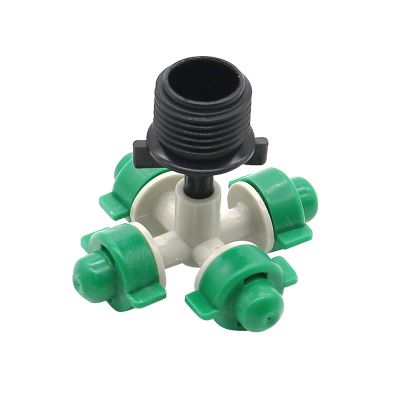 1/2 quot; Cross Atomizing Nozzle with Male Threaded Connector Agriculture Greenhouse Sprinkler Irrigation Water Fog 2 Pcs